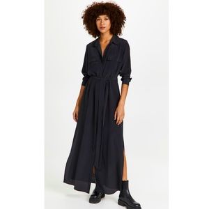 L’Agence Cameron Long Silk Shirt Dress